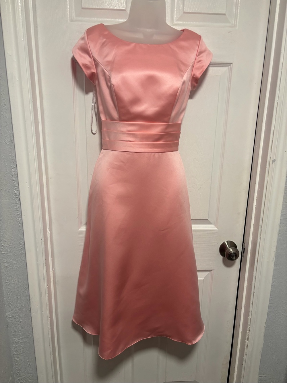Satin Pink Midi Dress